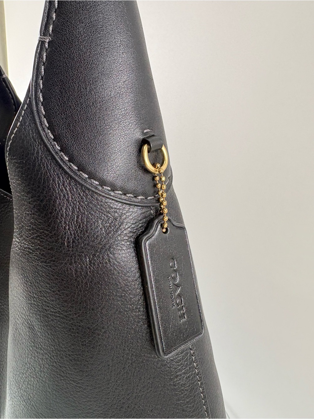 Coach Brooklyn Shoulder Bag 28 Black Pebbled Leather Hobo Handbag - Picture 6 of 14